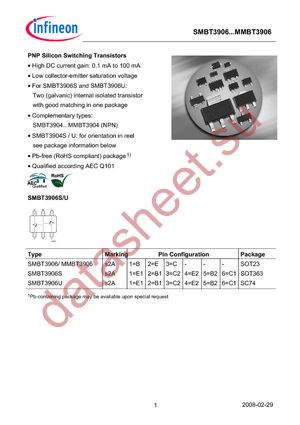 SMBT 3906S H6327 datasheet  